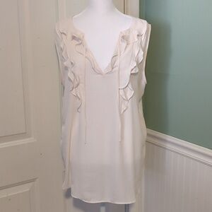 Ann Taylor LOFT Sleeveless Tank Top Large Off White Spring Bridal